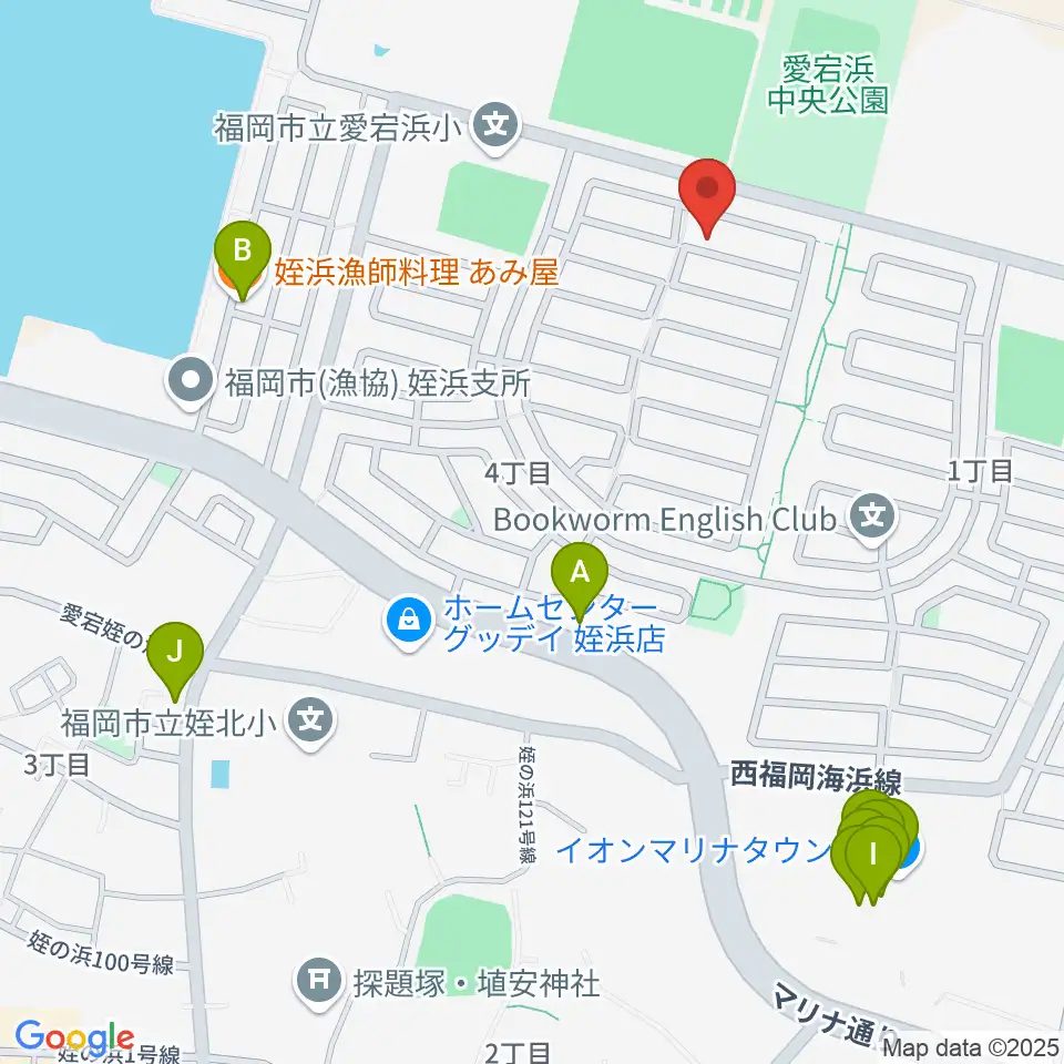 シャコンヌ福岡店周辺のファミレス・ファーストフード一覧地図