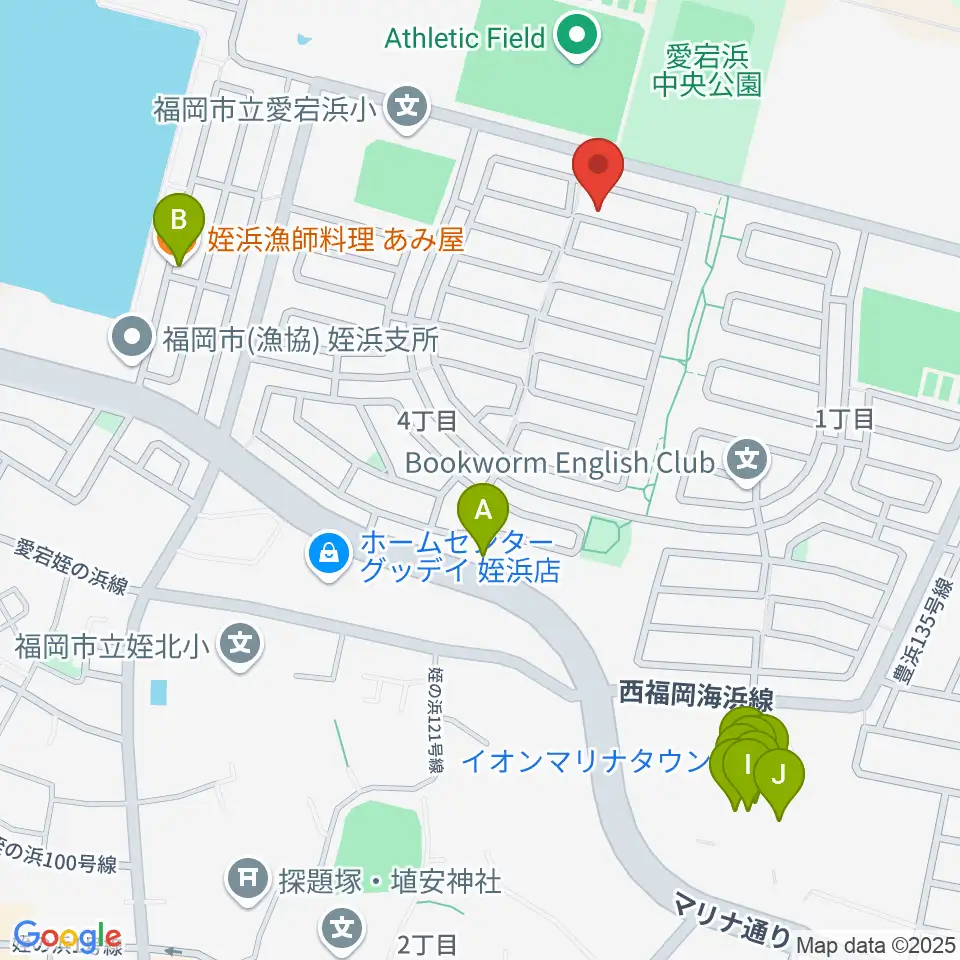 シャコンヌ福岡店周辺のファミレス・ファーストフード一覧地図