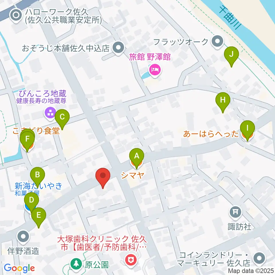 池田楽器店周辺のファミレス・ファーストフード一覧地図