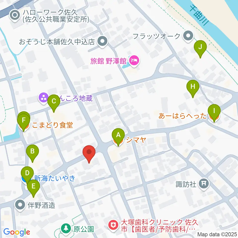 池田楽器店周辺のファミレス・ファーストフード一覧地図