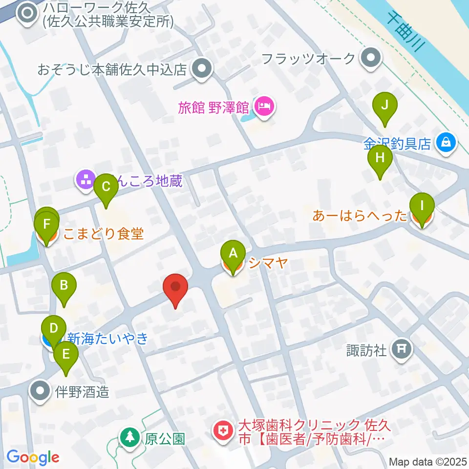 池田楽器店周辺のファミレス・ファーストフード一覧地図