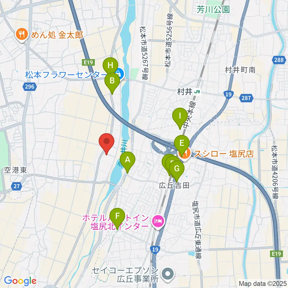 ディバイザー周辺のファミレス・ファーストフード一覧地図