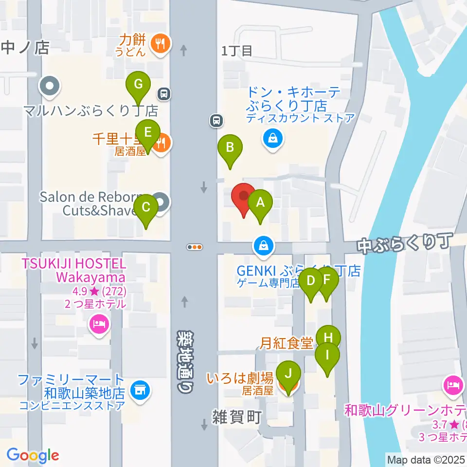 Music Land TAKE OFF周辺のファミレス・ファーストフード一覧地図