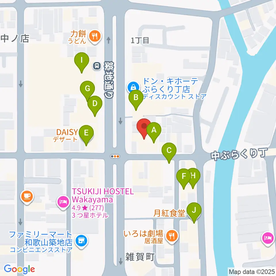 Music Land TAKE OFF周辺のファミレス・ファーストフード一覧地図