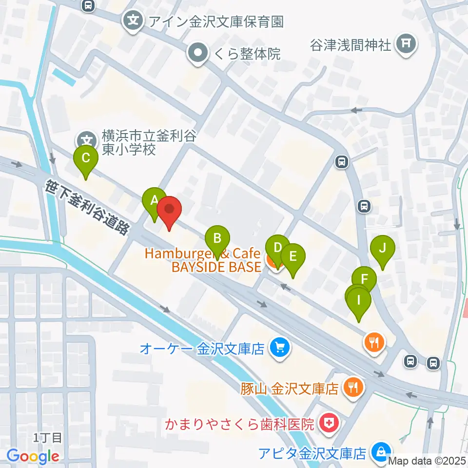 フレンド楽器周辺のファミレス・ファーストフード一覧地図