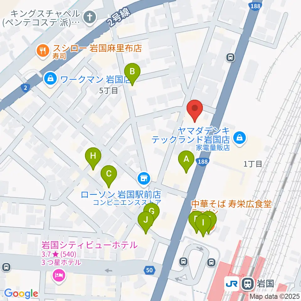 ふちだ楽器店 岩国店周辺のファミレス・ファーストフード一覧地図