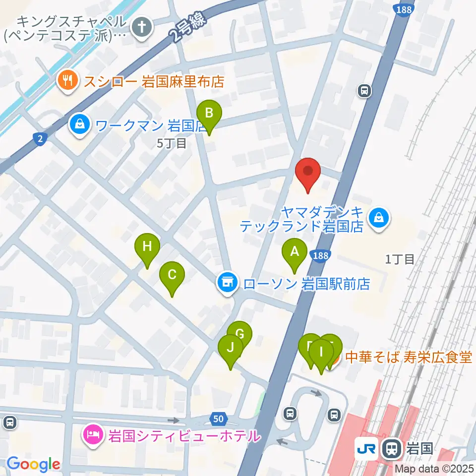 ふちだ楽器店 岩国店周辺のファミレス・ファーストフード一覧地図