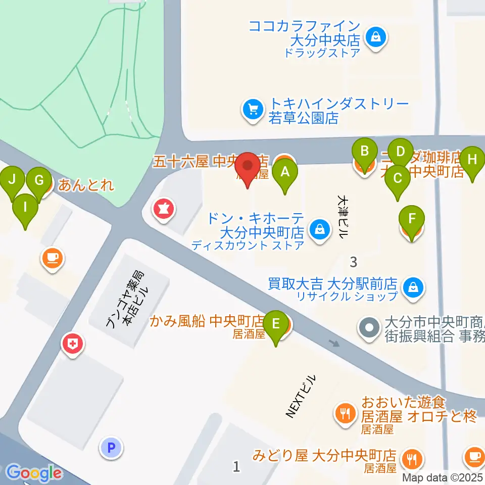 楽器屋のSAKAI周辺のファミレス・ファーストフード一覧地図