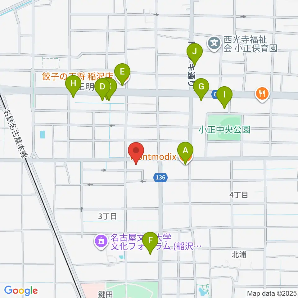 星川楽器周辺のファミレス・ファーストフード一覧地図