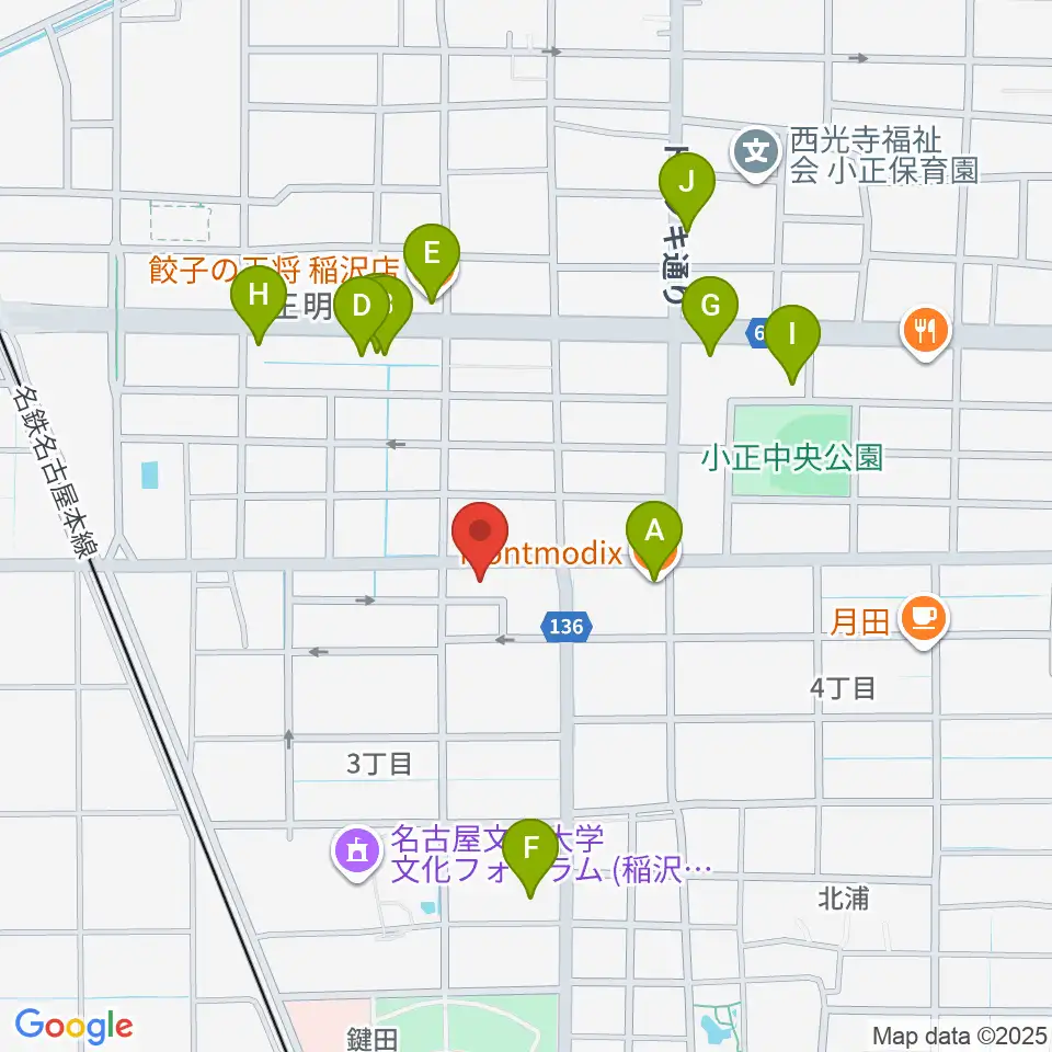 星川楽器周辺のファミレス・ファーストフード一覧地図