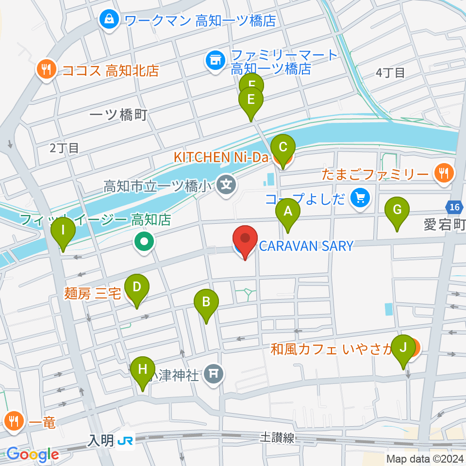 楽器堂OPUS本店周辺のファミレス・ファーストフード一覧地図