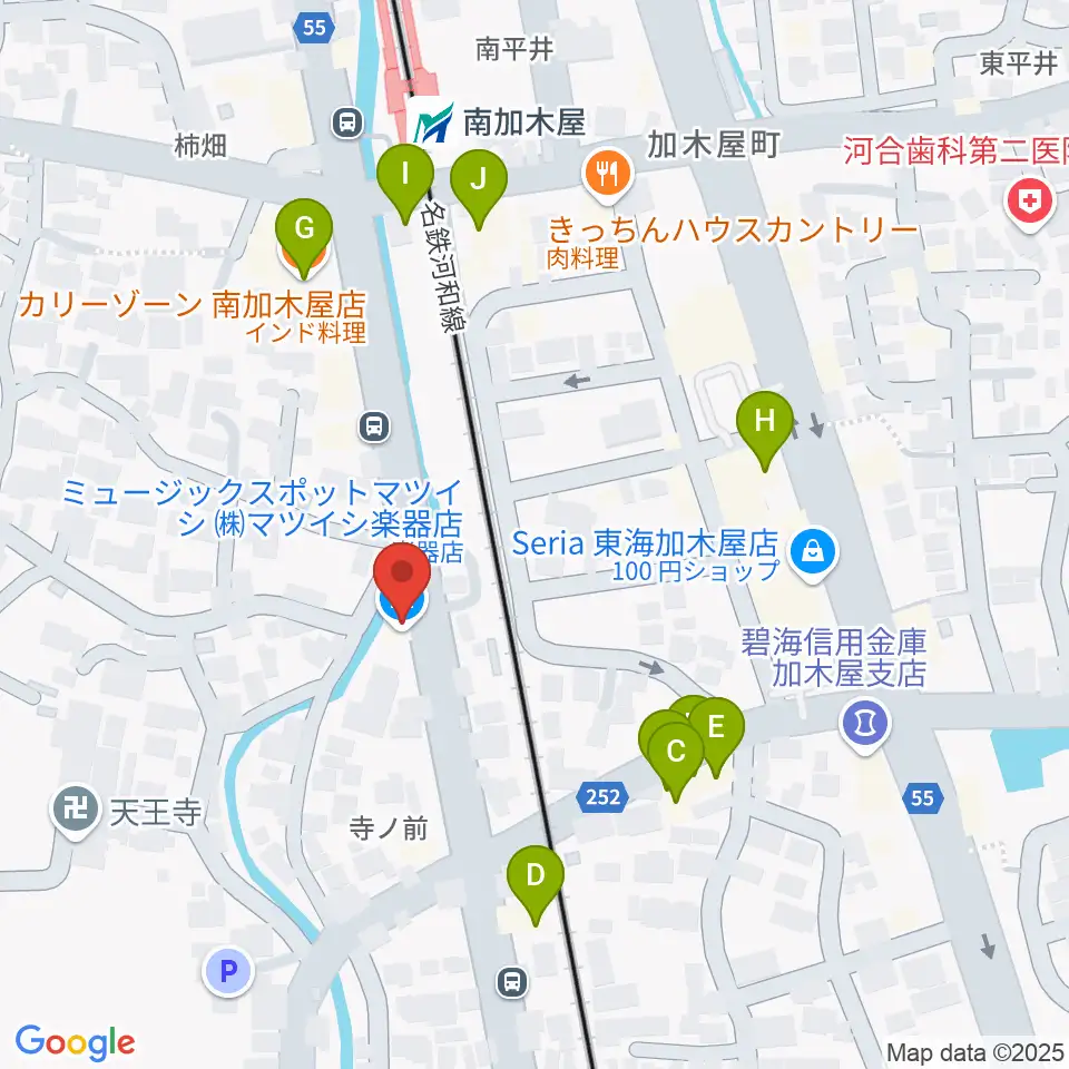 (株)マツイシ楽器店ミュージックスポットマツイシ周辺のファミレス・ファーストフード一覧地図