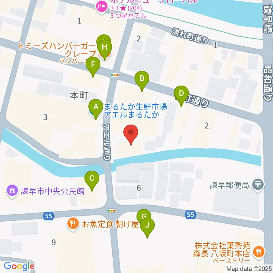 原田楽器周辺のファミレス・ファーストフード一覧地図