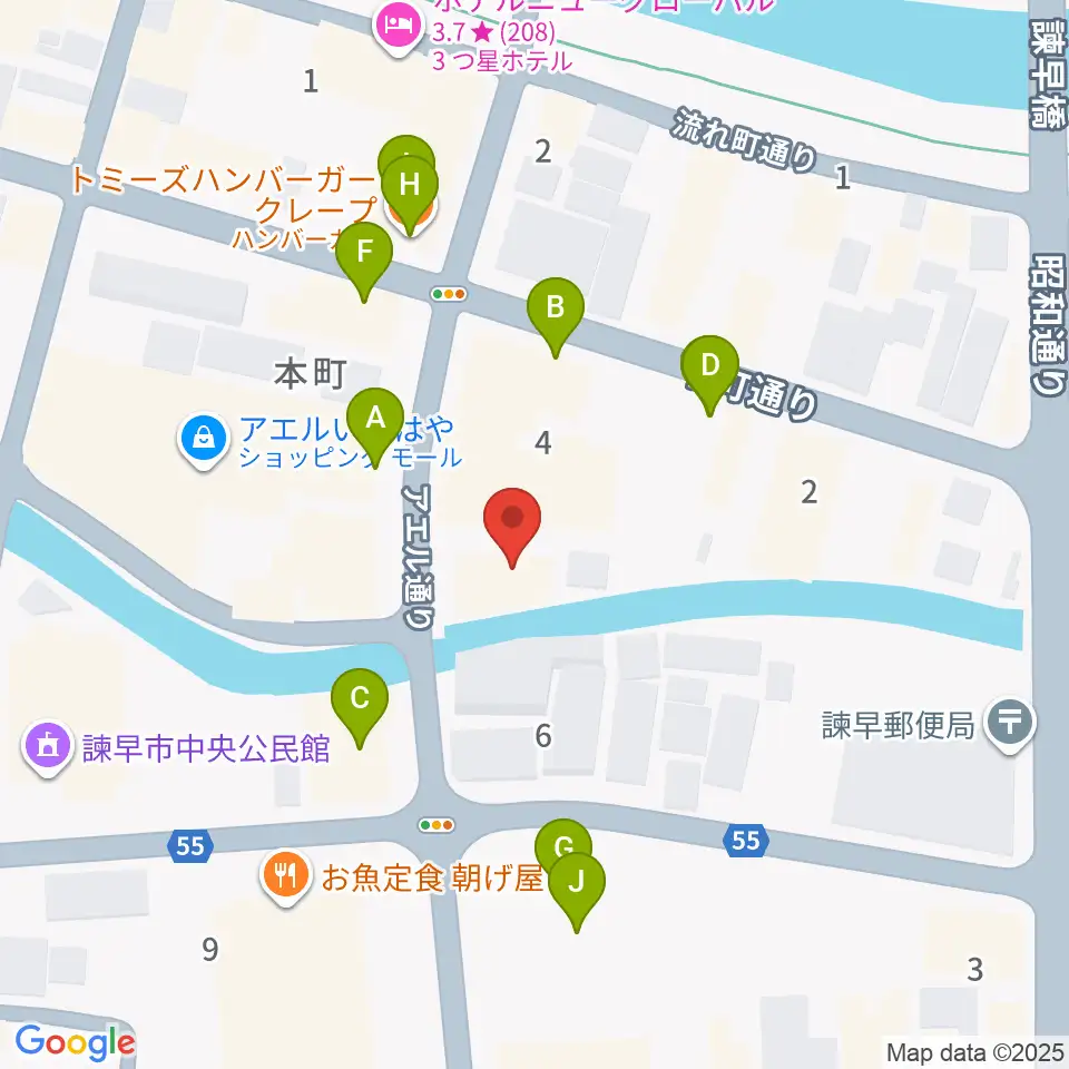 原田楽器周辺のファミレス・ファーストフード一覧地図