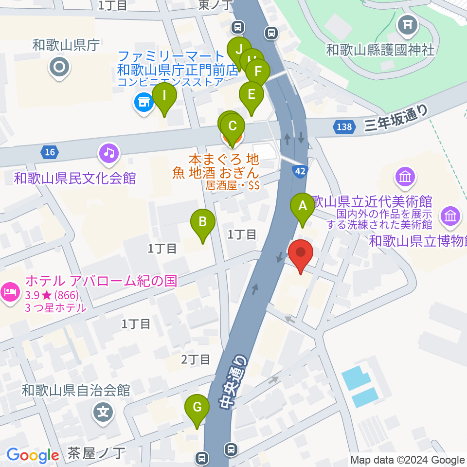 服部楽器周辺のファミレス・ファーストフード一覧地図