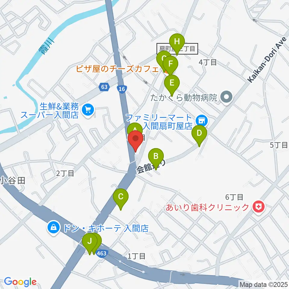 平野楽器周辺のファミレス・ファーストフード一覧地図