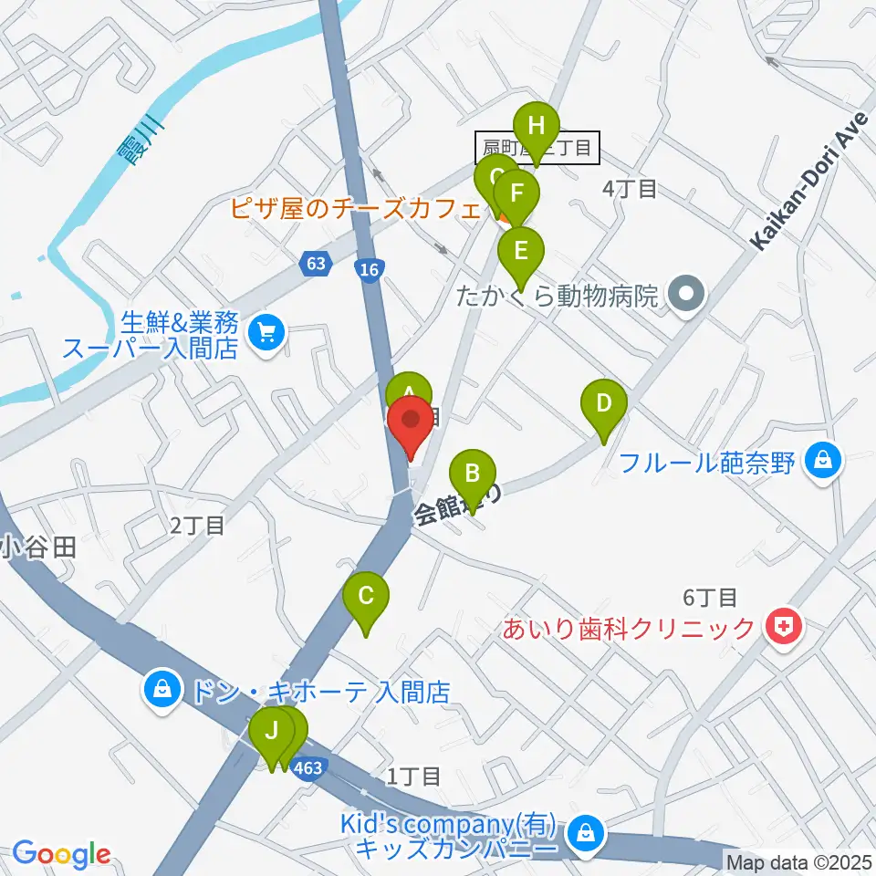 平野楽器周辺のファミレス・ファーストフード一覧地図