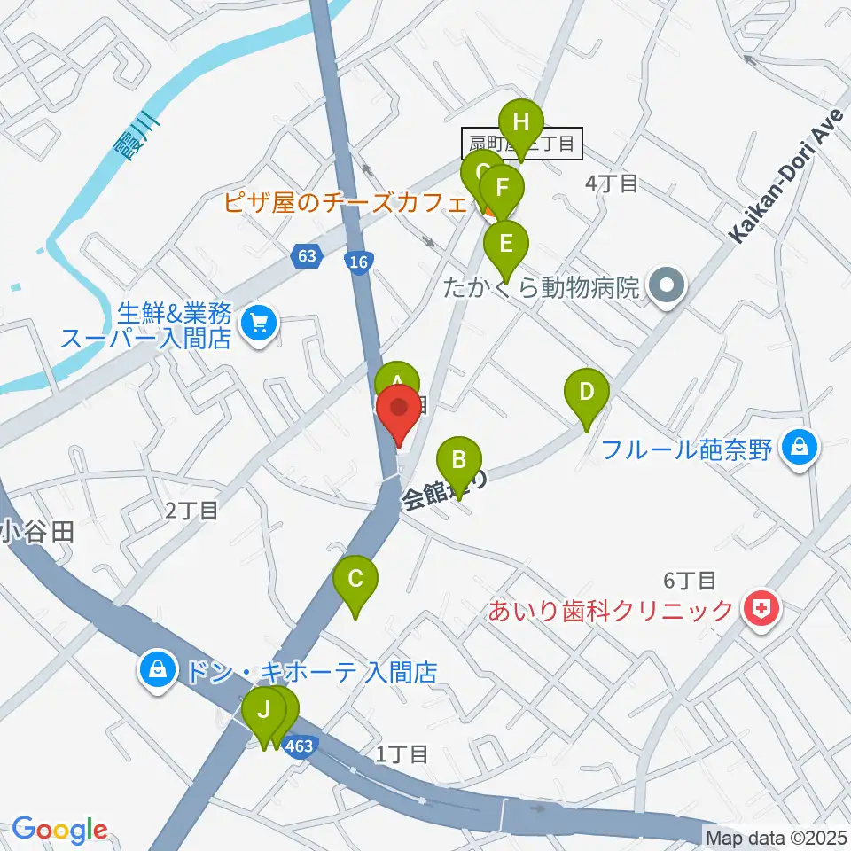 平野楽器周辺のファミレス・ファーストフード一覧地図
