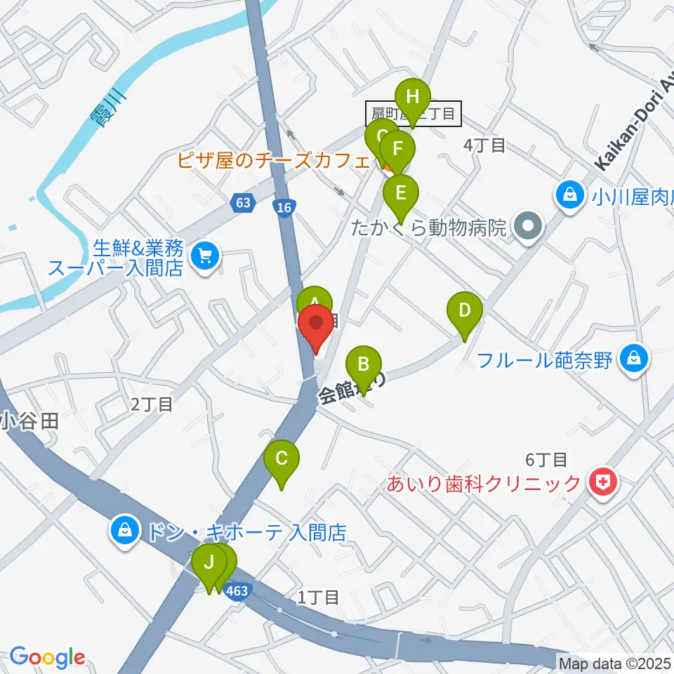 平野楽器周辺のファミレス・ファーストフード一覧地図