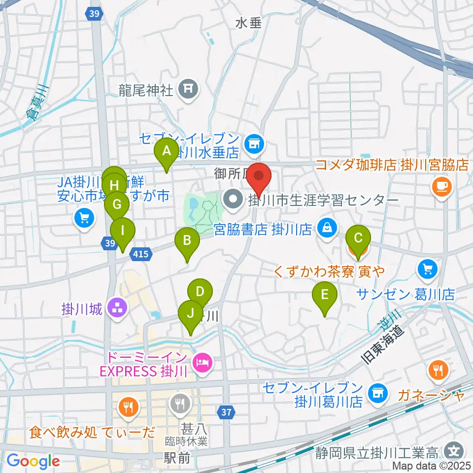 兵藤楽器店周辺のファミレス・ファーストフード一覧地図