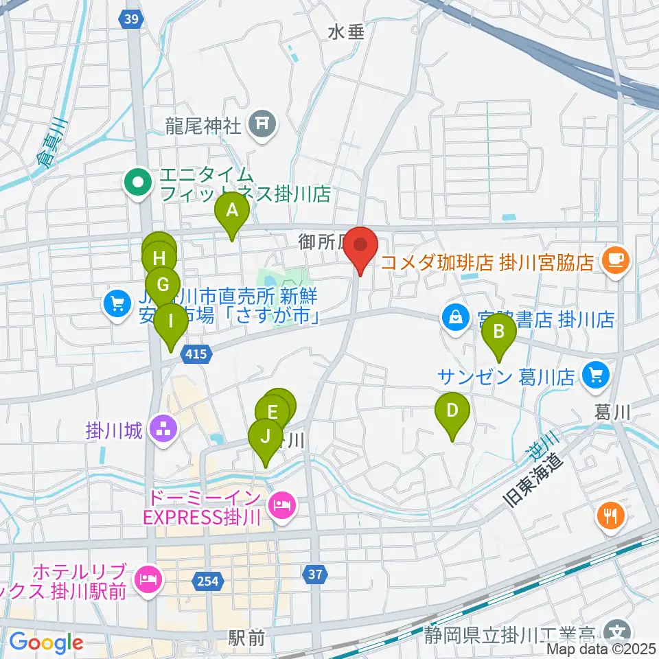 兵藤楽器店周辺のファミレス・ファーストフード一覧地図