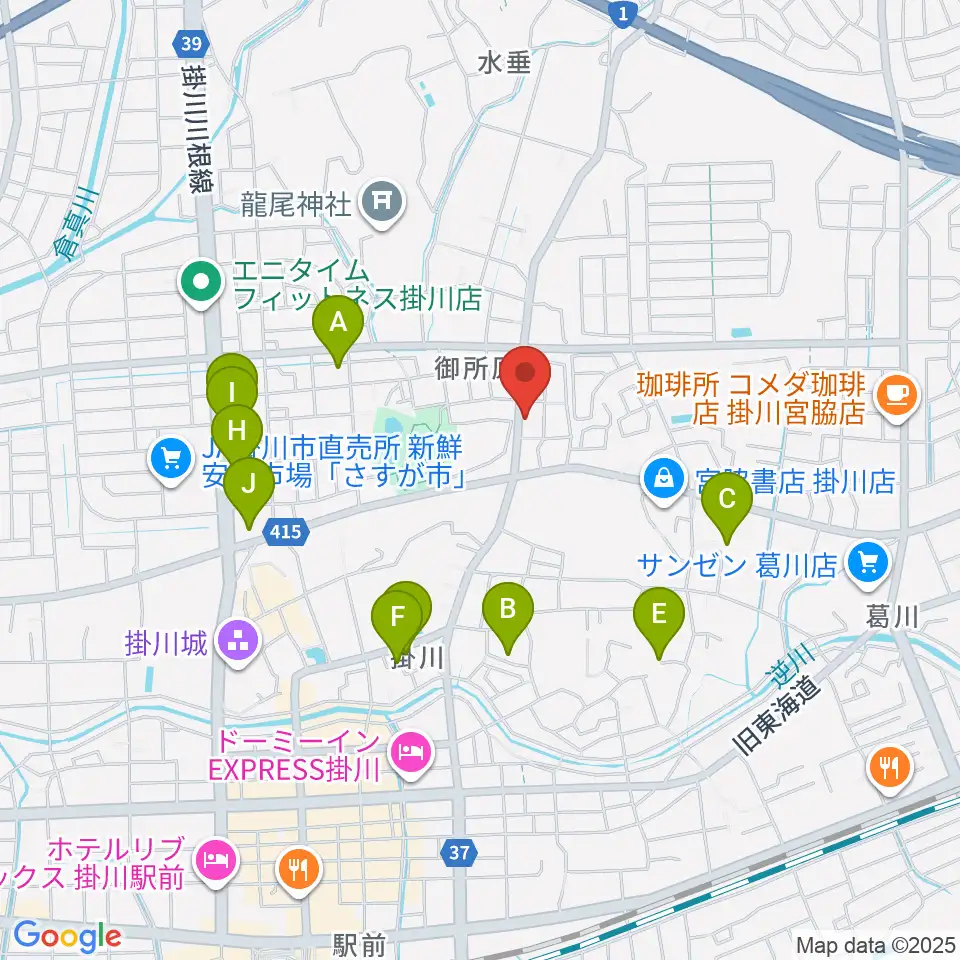 兵藤楽器店周辺のファミレス・ファーストフード一覧地図