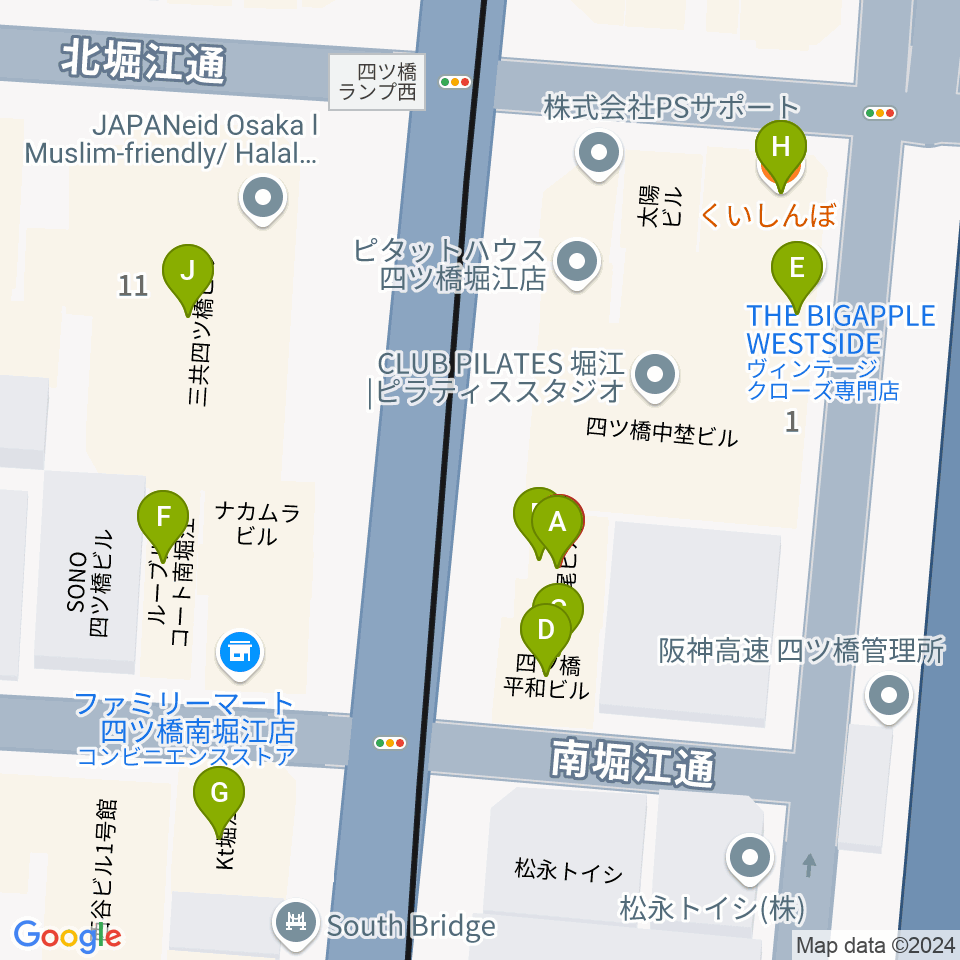 ギターリックス周辺のファミレス・ファーストフード一覧地図