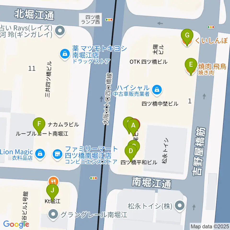 ギターリックス周辺のファミレス・ファーストフード一覧地図