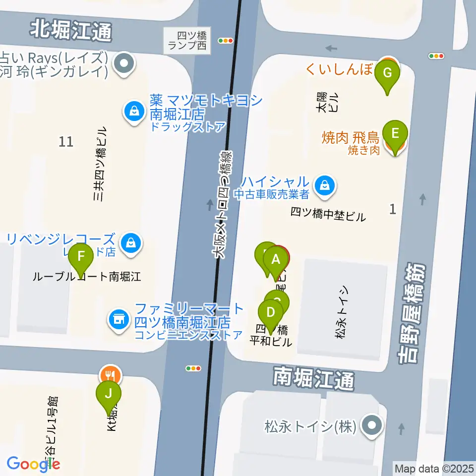 ギターリックス周辺のファミレス・ファーストフード一覧地図
