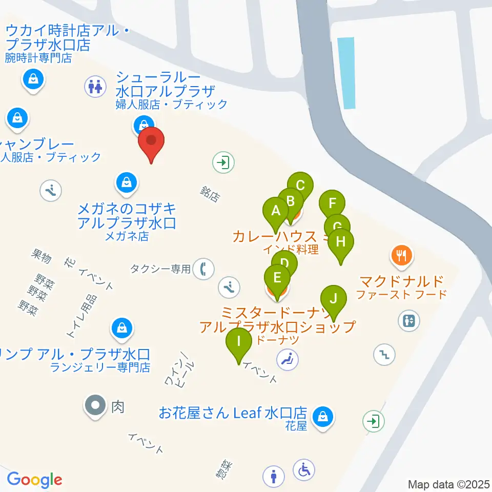 イシオカ楽器周辺のファミレス・ファーストフード一覧地図