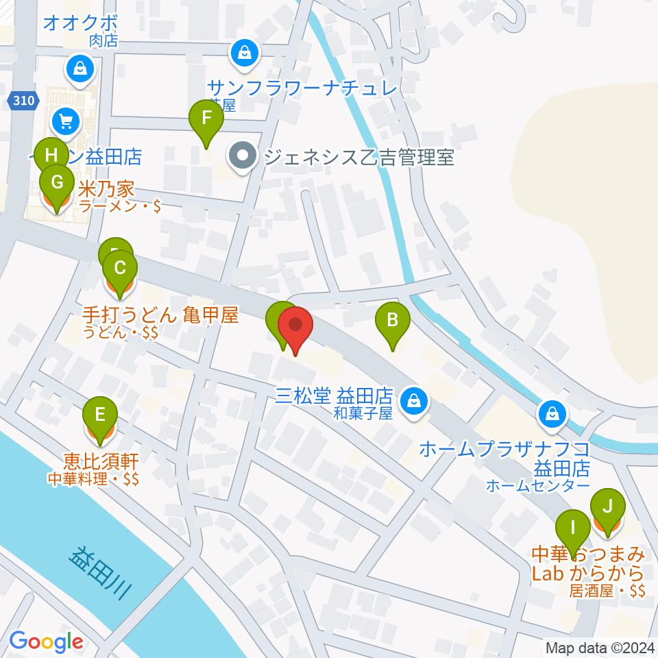 サウンド・パレット周辺のファミレス・ファーストフード一覧地図