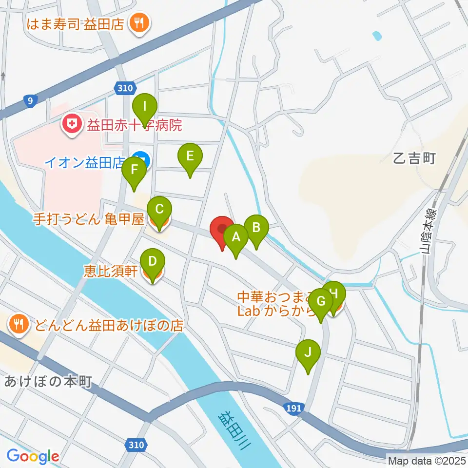 サウンド・パレット周辺のファミレス・ファーストフード一覧地図