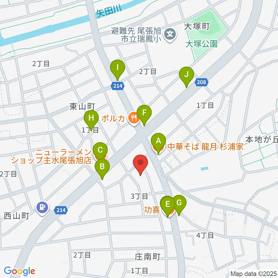 岩本ケース周辺のファミレス・ファーストフード一覧地図