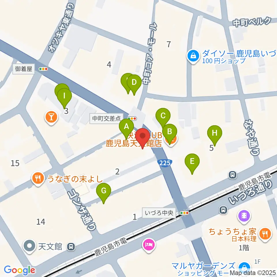 十字屋クロス周辺のファミレス・ファーストフード一覧地図