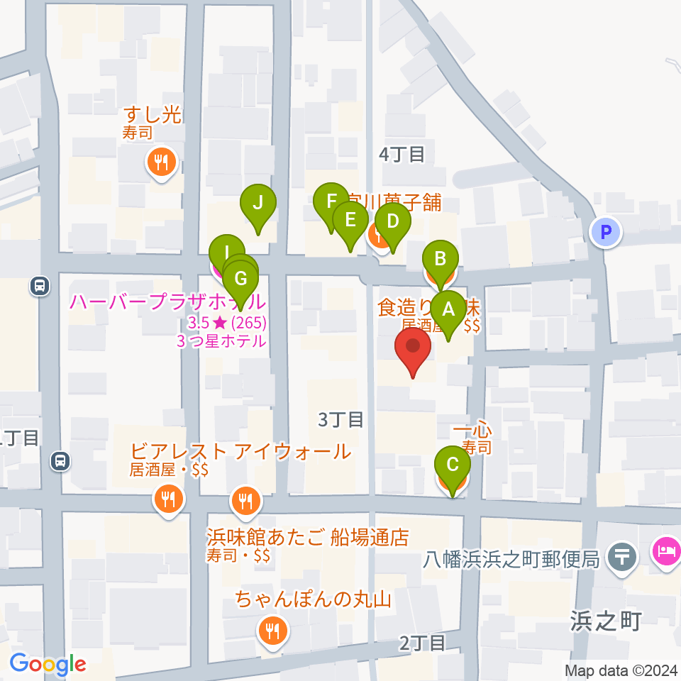 カジタ楽器店 八幡浜店周辺のファミレス・ファーストフード一覧地図