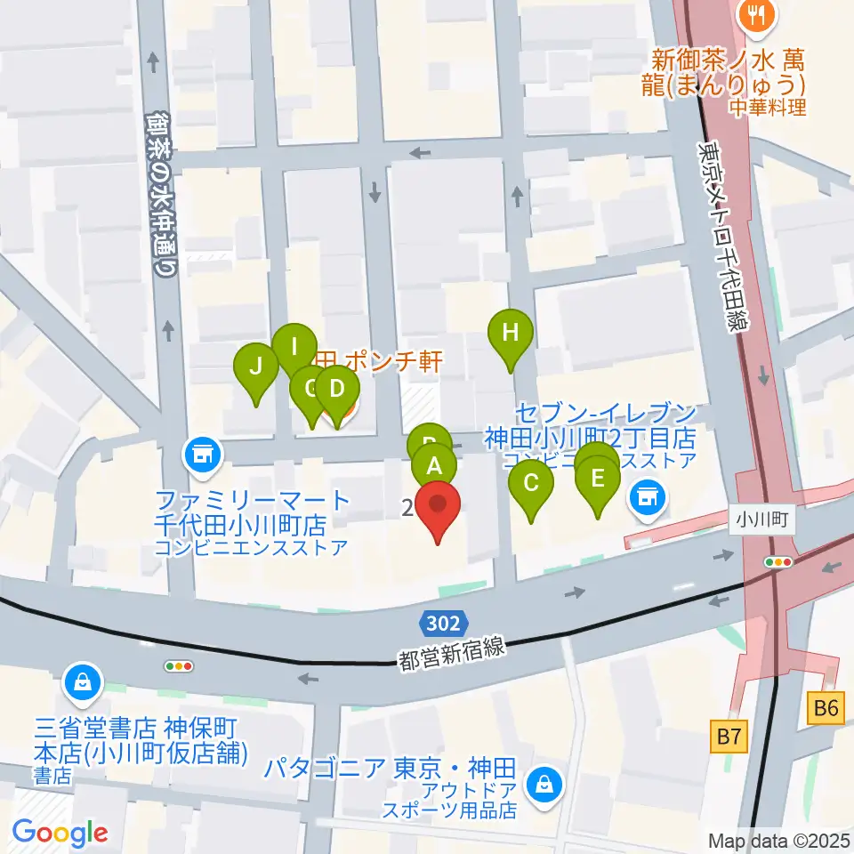 カワセ楽器周辺のファミレス・ファーストフード一覧地図
