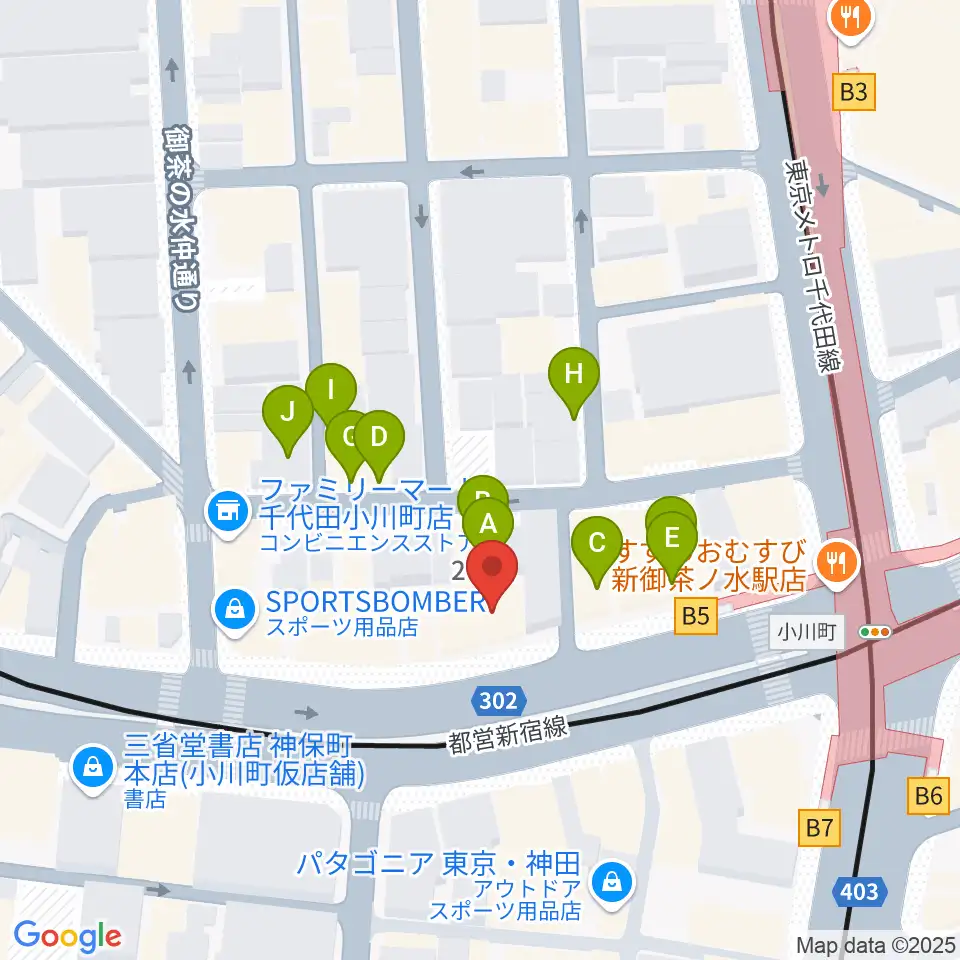 カワセ楽器周辺のファミレス・ファーストフード一覧地図