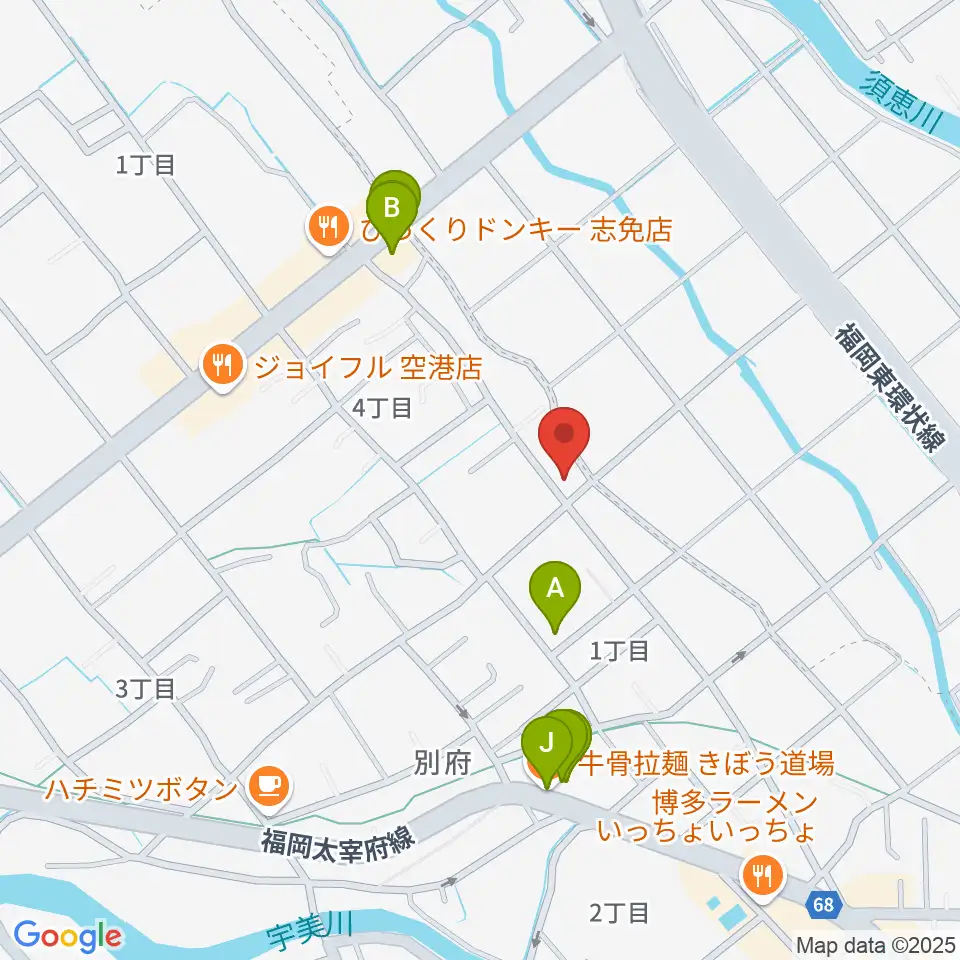 有限会社ピアノセンター周辺のファミレス・ファーストフード一覧地図
