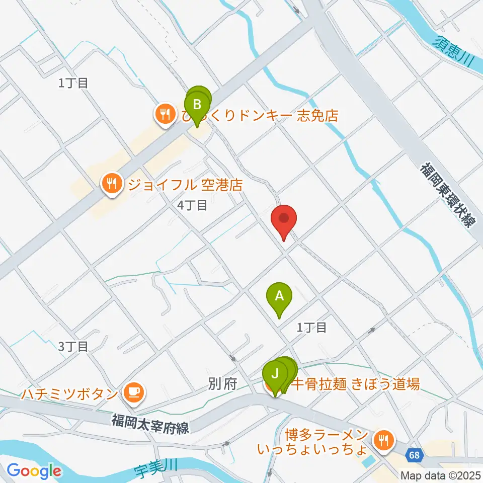 有限会社ピアノセンター周辺のファミレス・ファーストフード一覧地図
