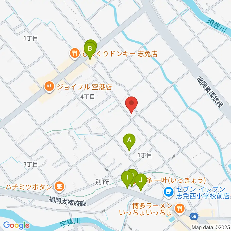 有限会社ピアノセンター周辺のファミレス・ファーストフード一覧地図