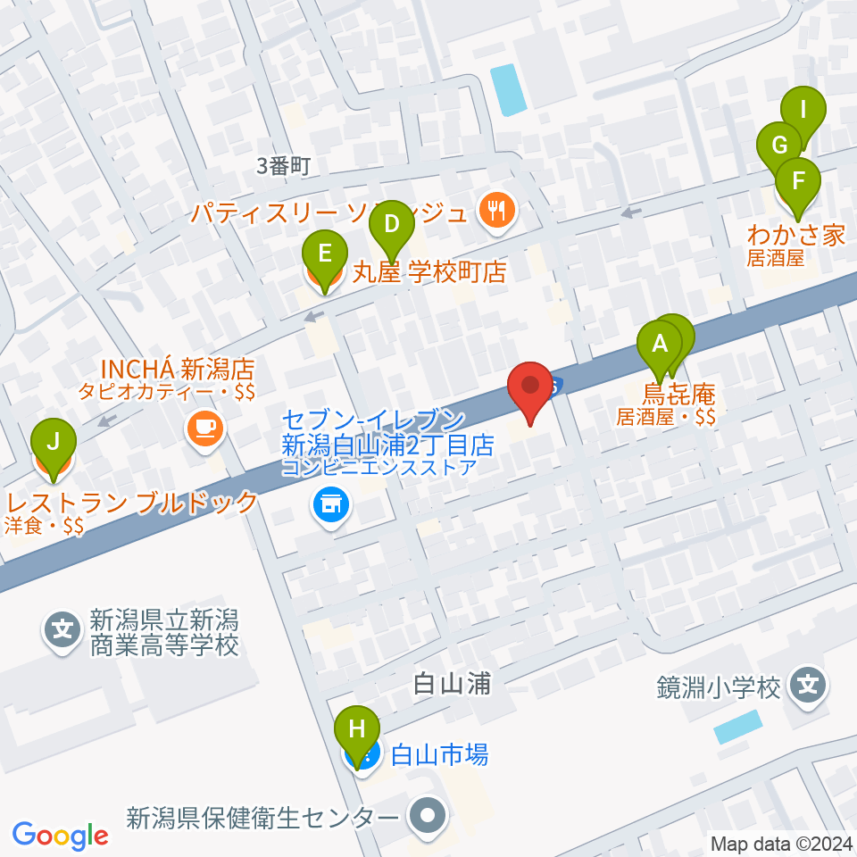 大正琴 琴源周辺のファミレス・ファーストフード一覧地図