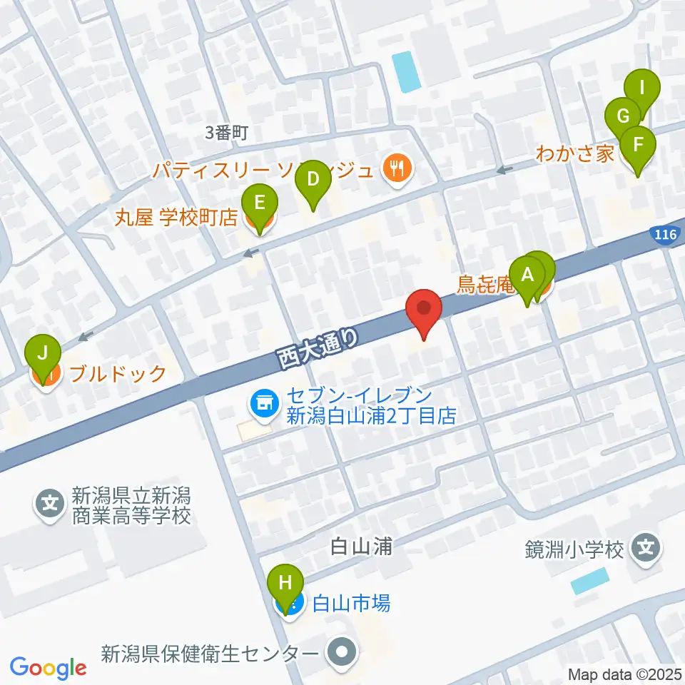 大正琴 琴源周辺のファミレス・ファーストフード一覧地図
