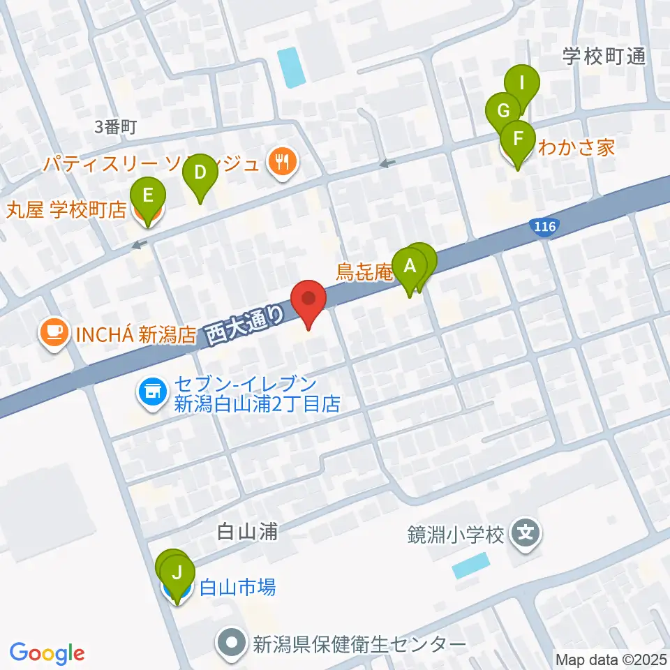 大正琴 琴源周辺のファミレス・ファーストフード一覧地図