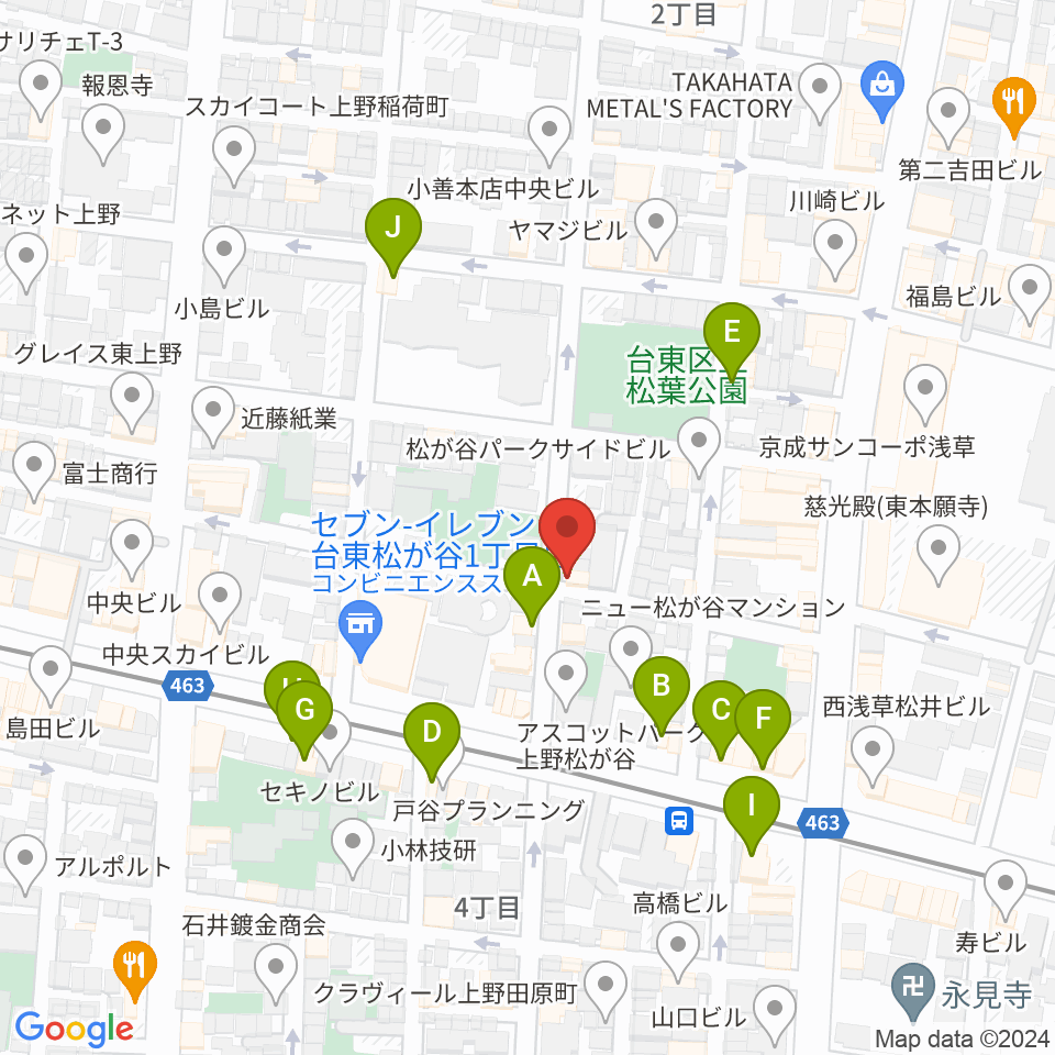 KIWAYAウクレレ周辺のファミレス・ファーストフード一覧地図