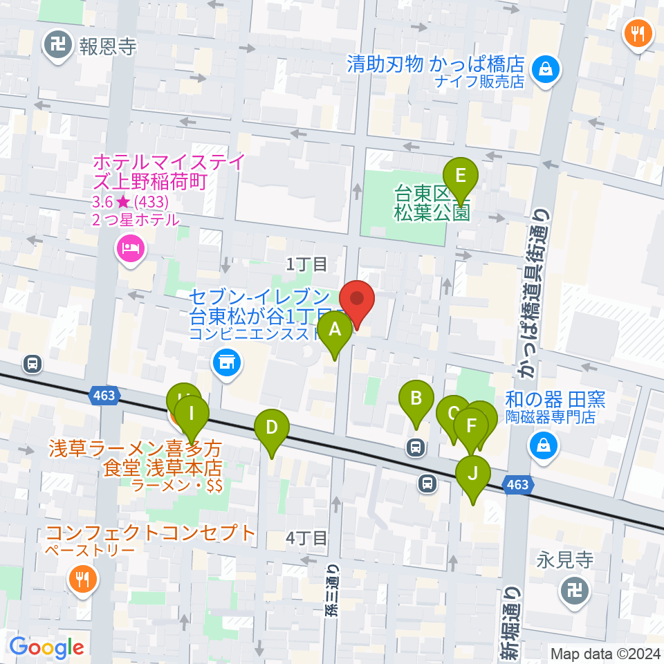 KIWAYAウクレレ周辺のファミレス・ファーストフード一覧地図