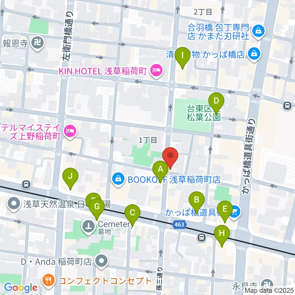 KIWAYAウクレレ周辺のファミレス・ファーストフード一覧地図