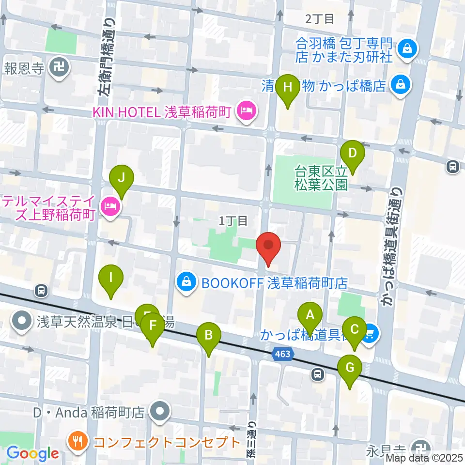 KIWAYAウクレレ周辺のファミレス・ファーストフード一覧地図