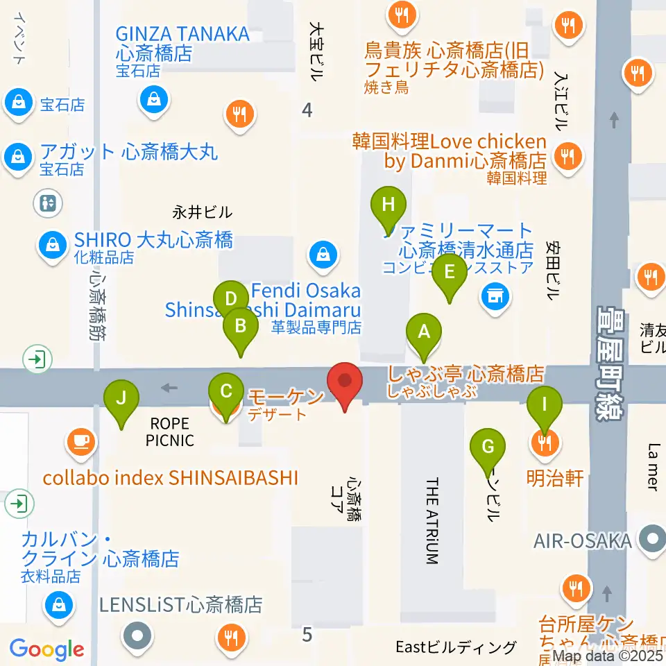 国際楽器社周辺のファミレス・ファーストフード一覧地図