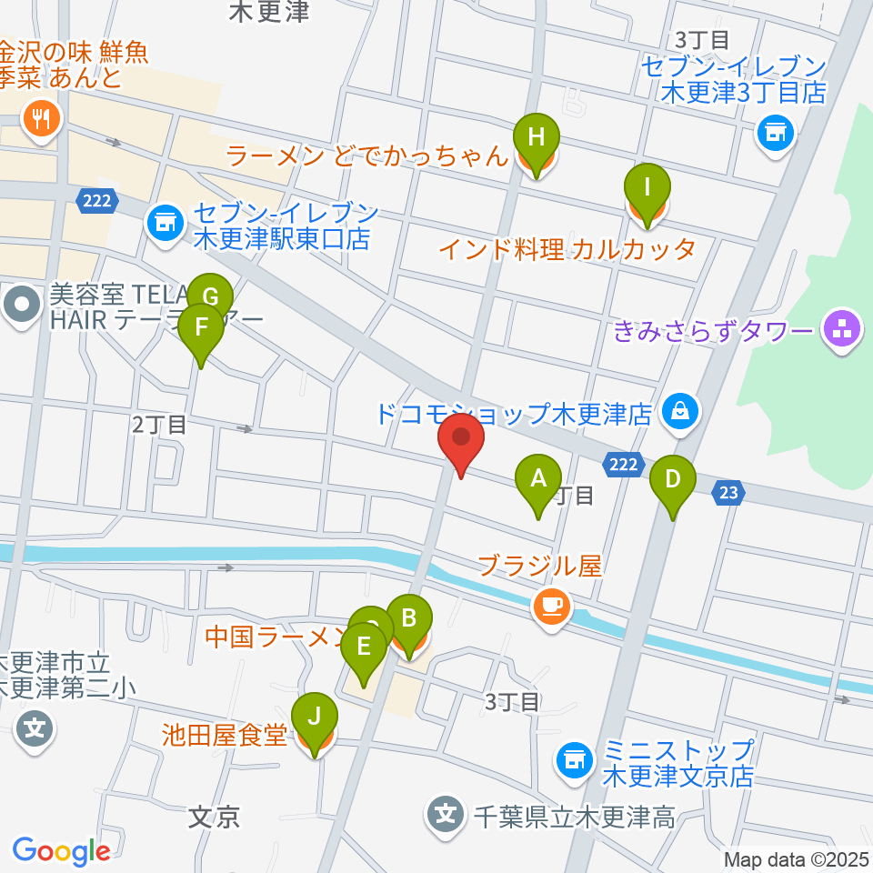 コンドー楽器 本店ショールーム周辺のファミレス・ファーストフード一覧地図