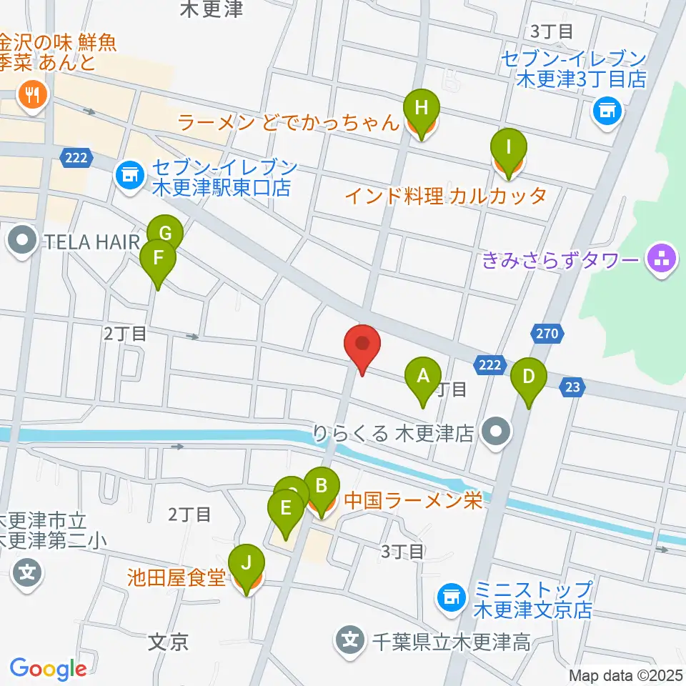 コンドー楽器 本店ショールーム周辺のファミレス・ファーストフード一覧地図